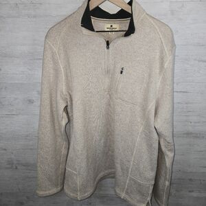 Woolrich Men's Beige/Oatmeal 1/4 Zip Sweater